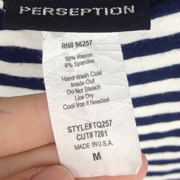 Perseption Striped Tee with Cross Back Detail - Picture 5 of 6